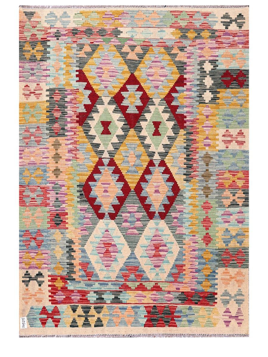 Maimana Afghanistan Kilim Rug - 186 x132 cm-0