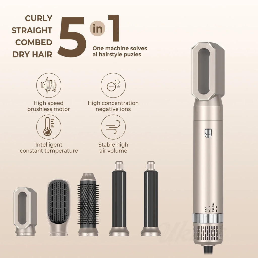 5 In 1 Hair Dryer Brush-3