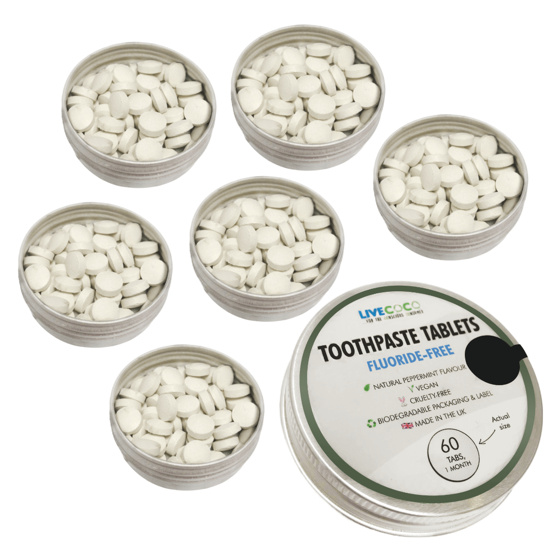 Buy 6, get 2 FREE & FREE DELIVERY - 24 Hour Offer - Toothpaste Tablets - Peppermint, Fluoride-Free-1