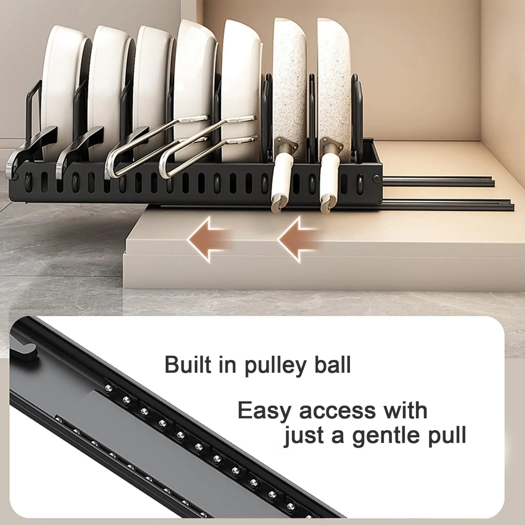 Pots and Pans Organizer Under Cabinet