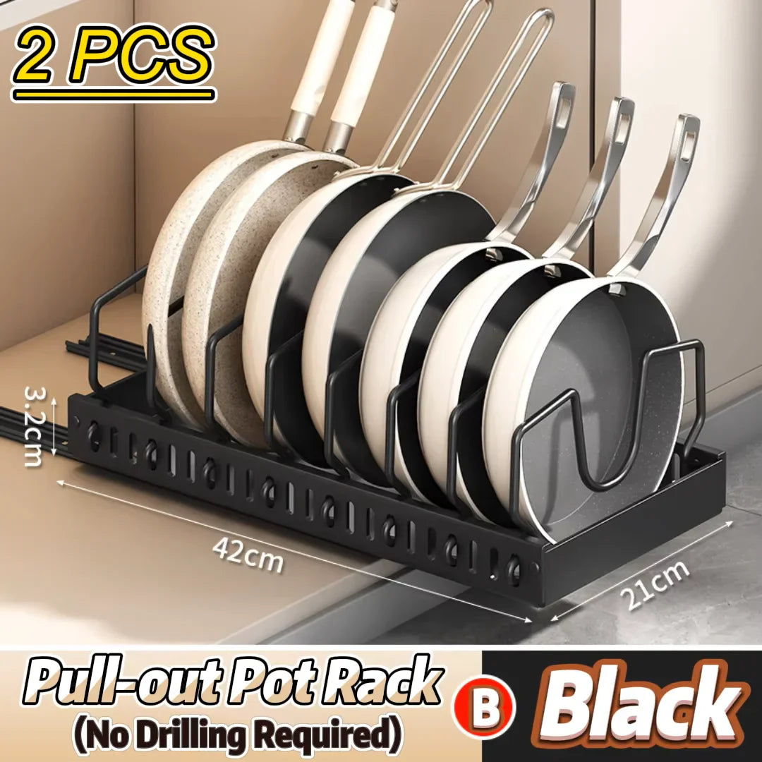 Pots and Pans Organizer Under Cabinet