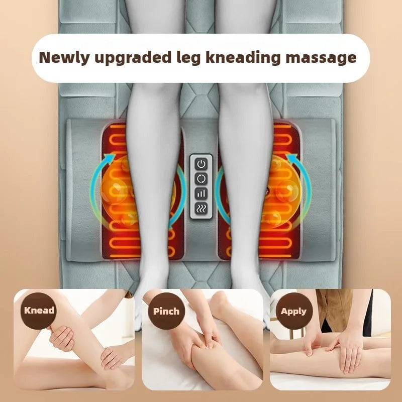 NNEOBA Electric Full Body Massage Mattress with Heat, Airbag, and Kneading Grey-1