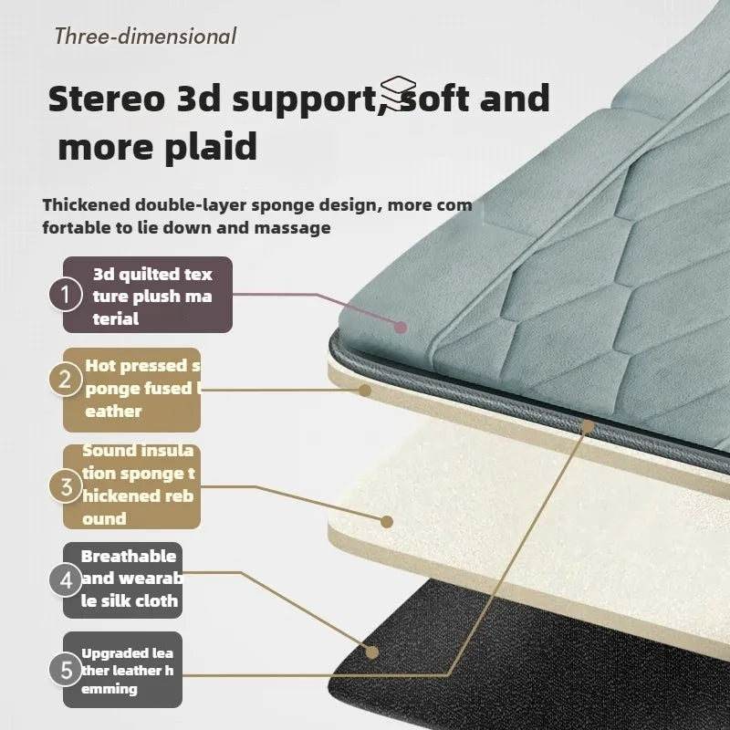 NNEOBA Electric Full Body Massage Mattress with Heat, Airbag, and Kneading Grey-4