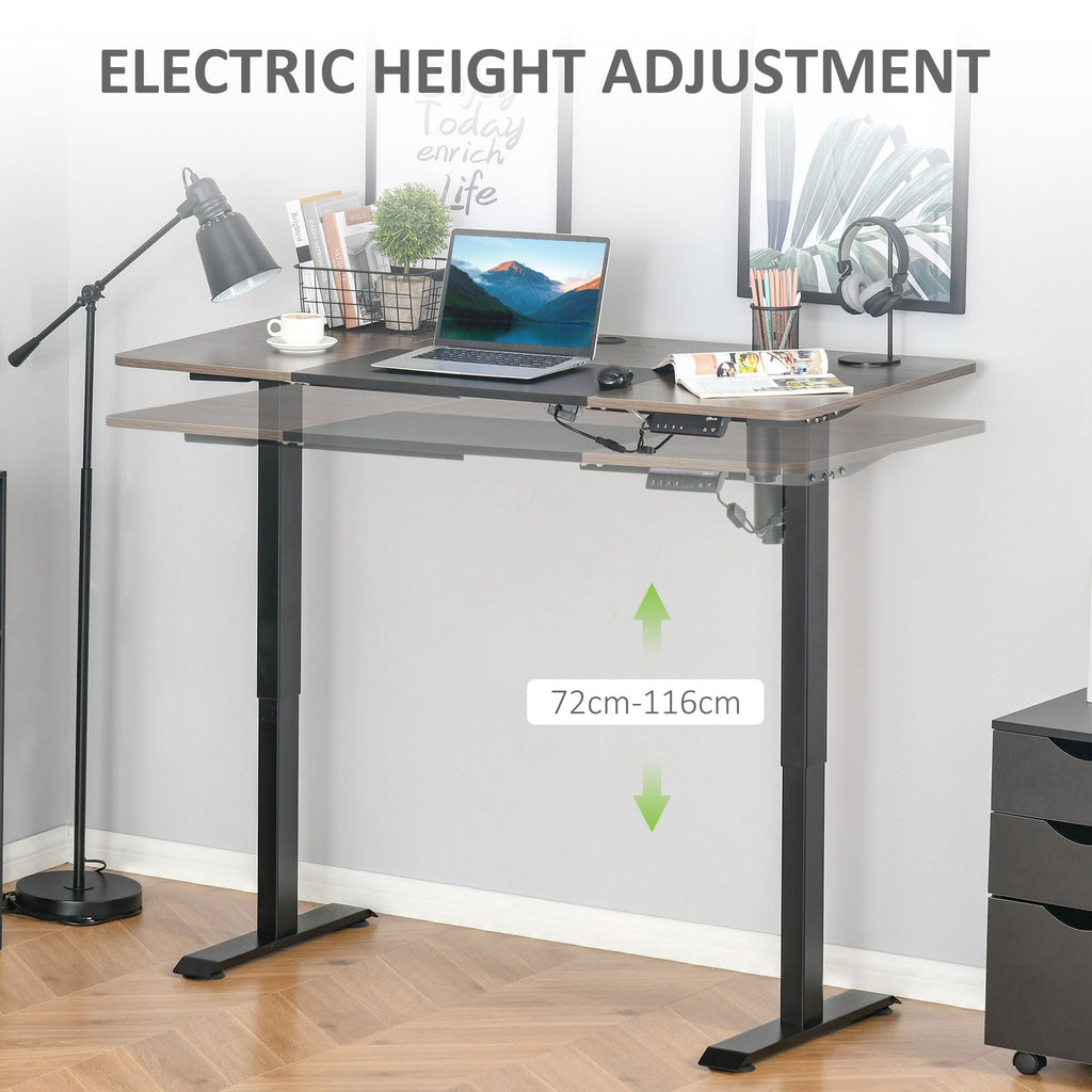Height Adjustable Electric Standing Desk with 4 Automatic Memory Preset 140cm x 70cm Tabletop Stand Up Desk for Home Office